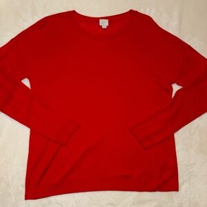 A New Day Red Lightweight Sweater Long sleeve Woman’s Size L Festive Holiday